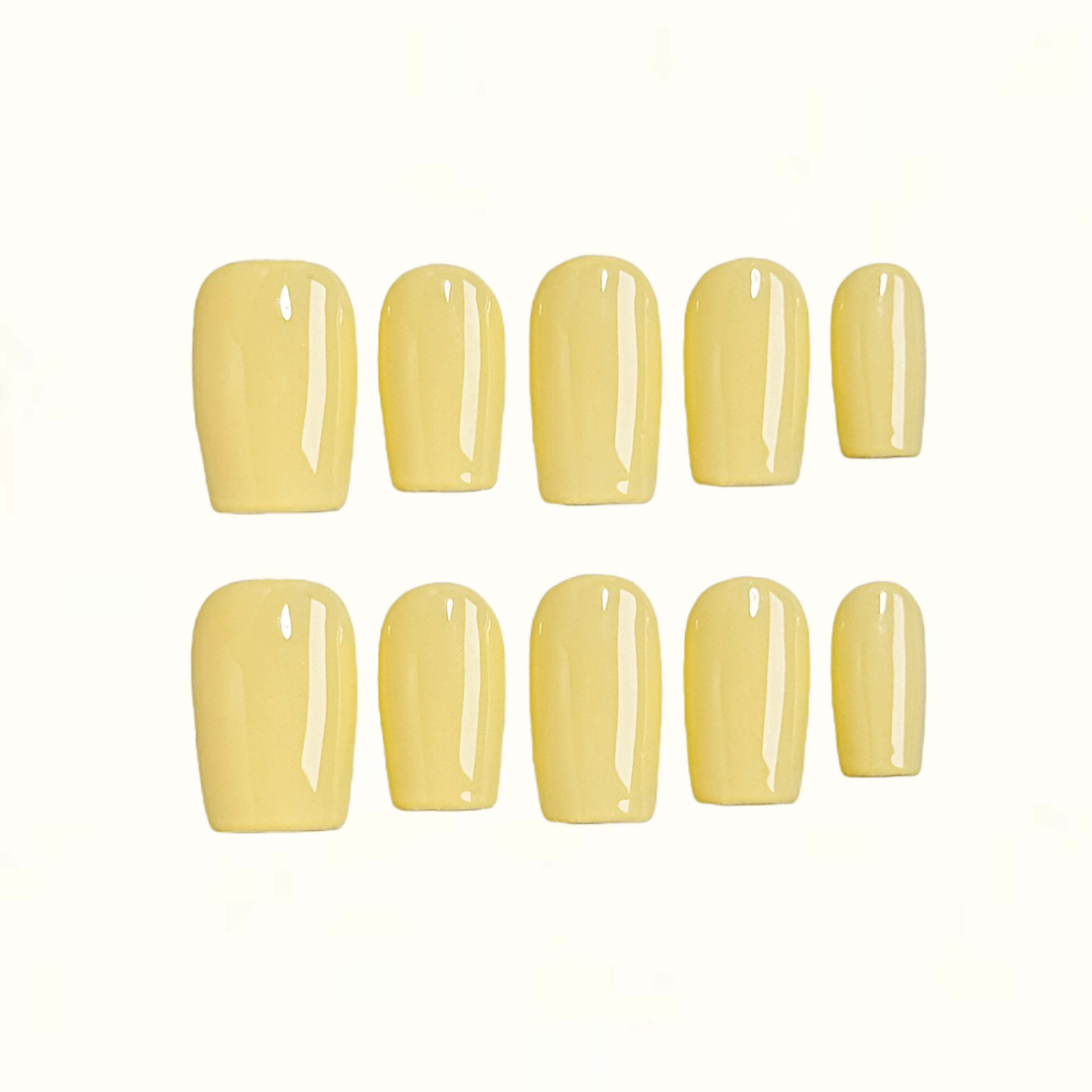 Buttercream Glow Pastel Yellow Glossy Press on Nails