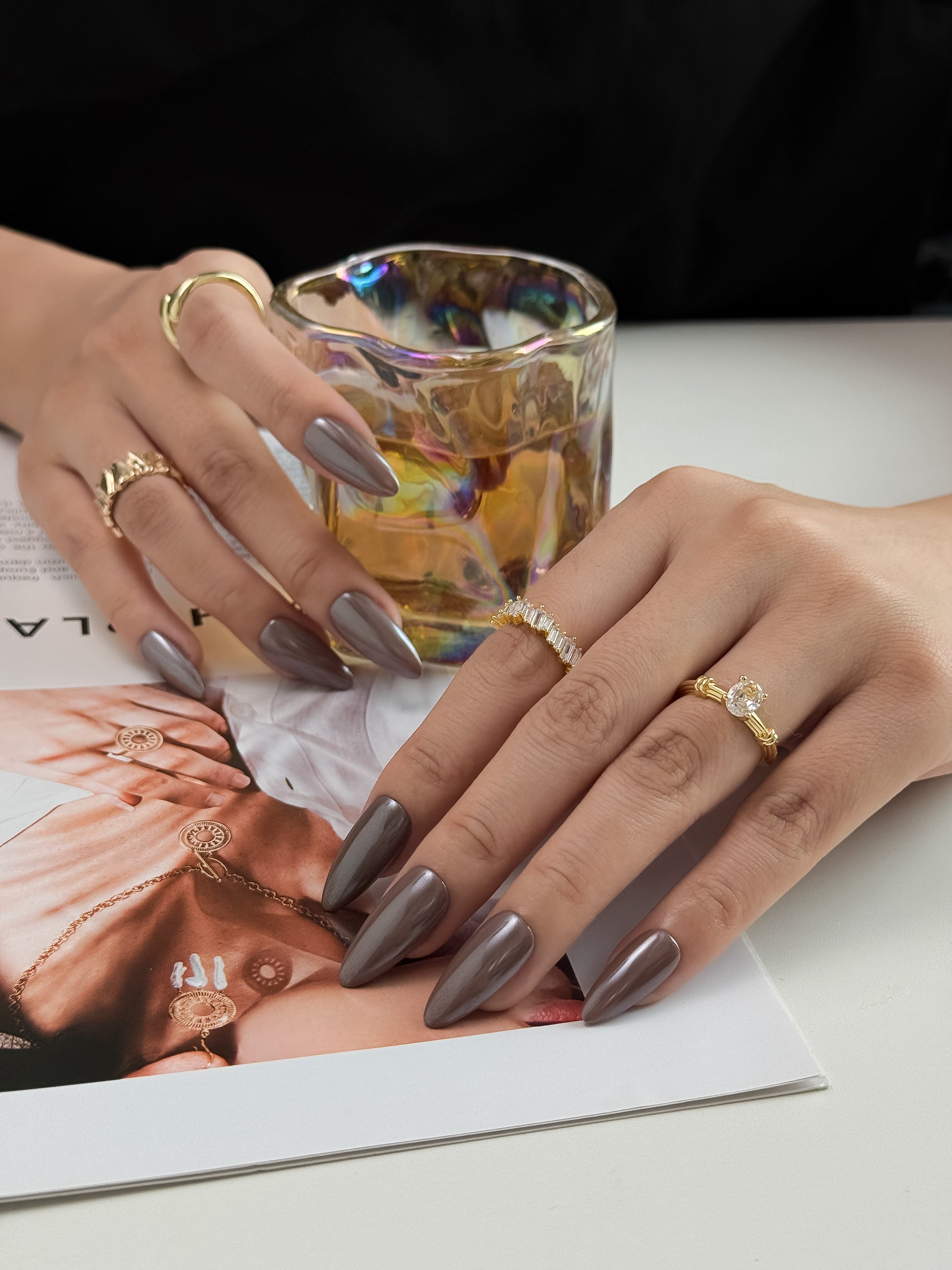 Cocoa Gloss Chocolate Brown High Gloss Press on Nails