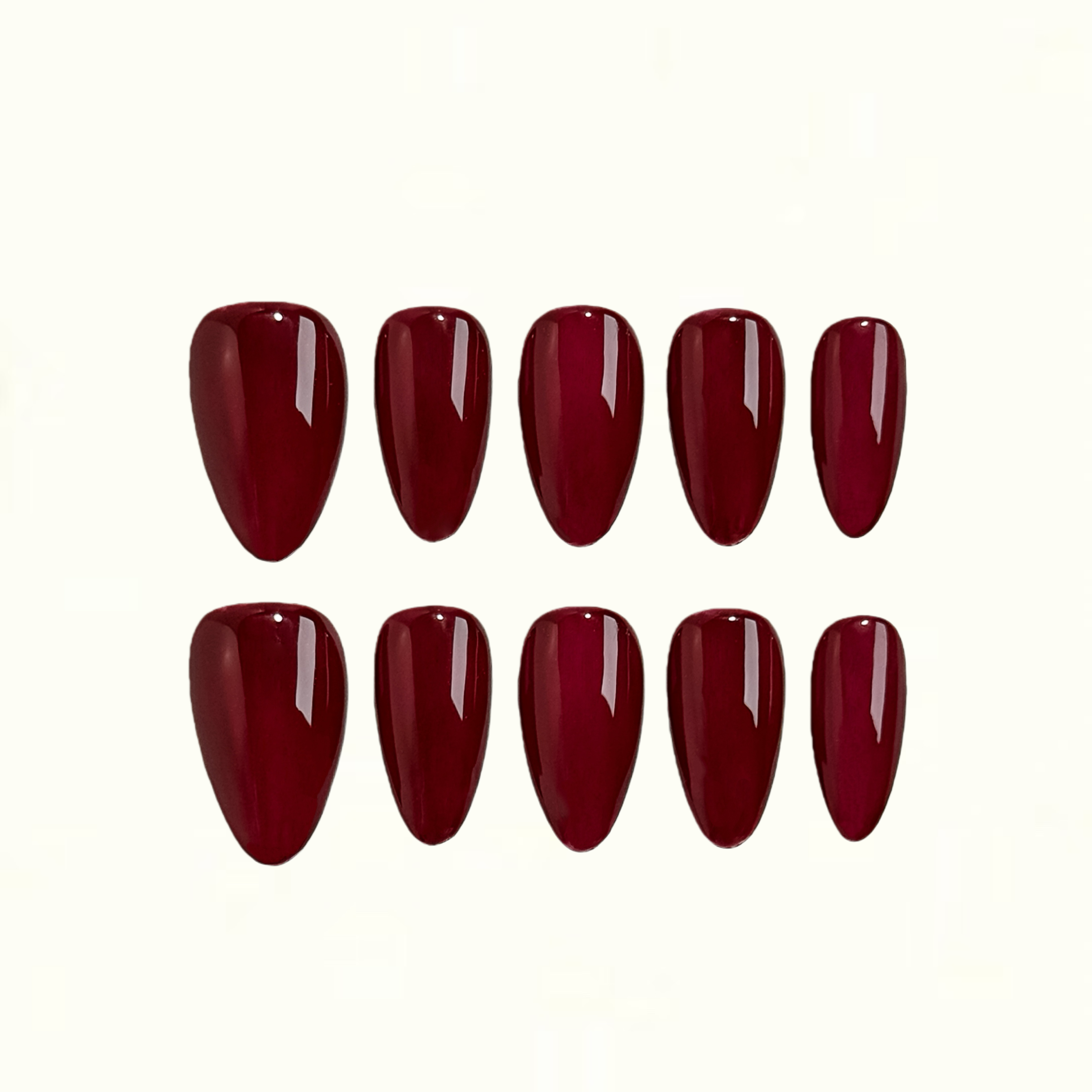 Merlot Deep Red Glossy Basic Press on Nails