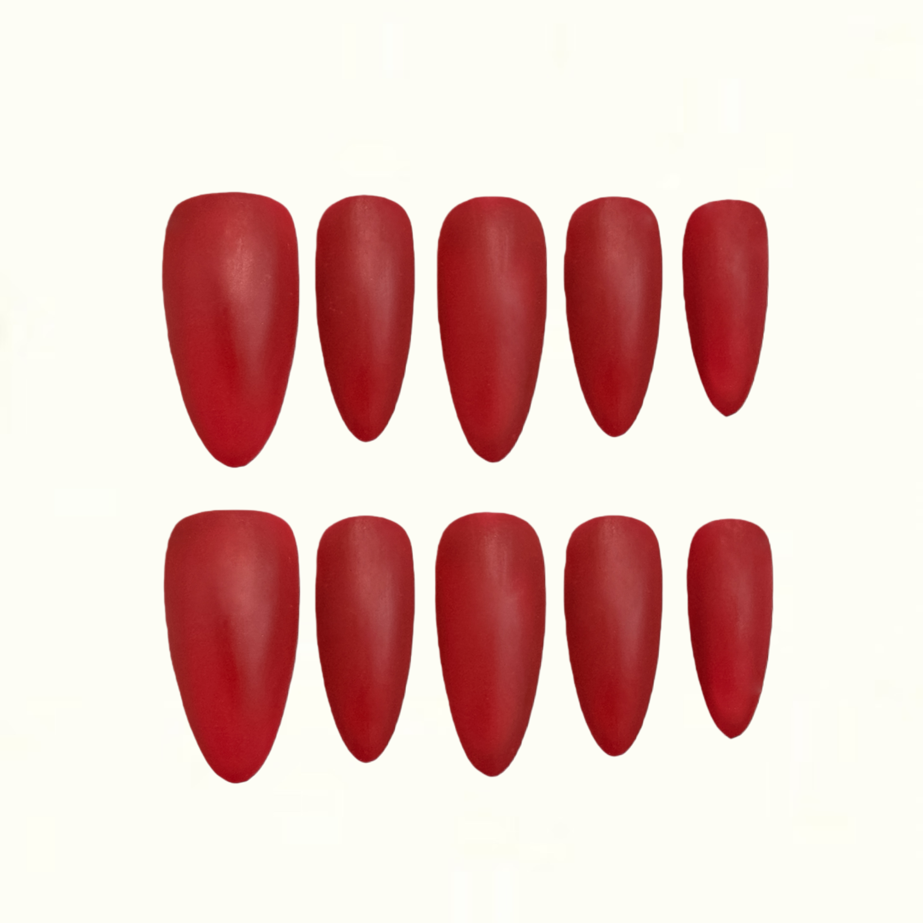 Rouge Matte Deep Red Short Basic Press on Nails