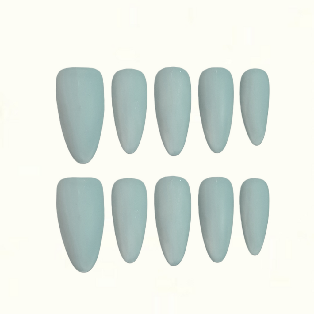 Sage Mist Matte Muted Sage Blue Press on Nails