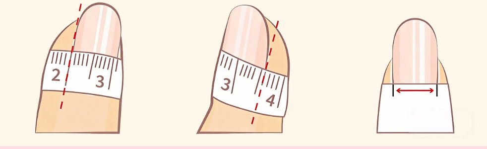 Measure the thumb of nail