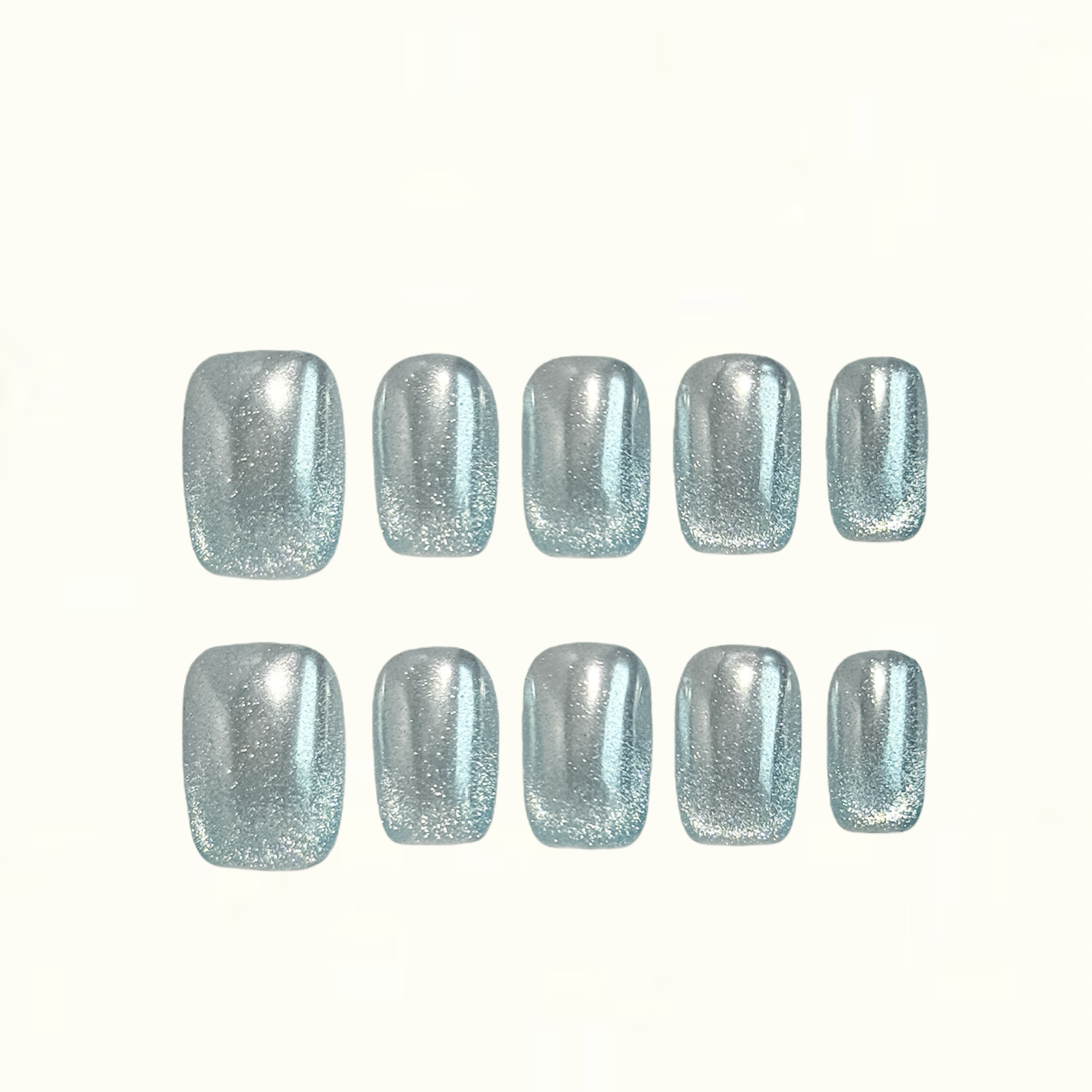 Silver Frost Metallic Silver Shimmer Press on Nails