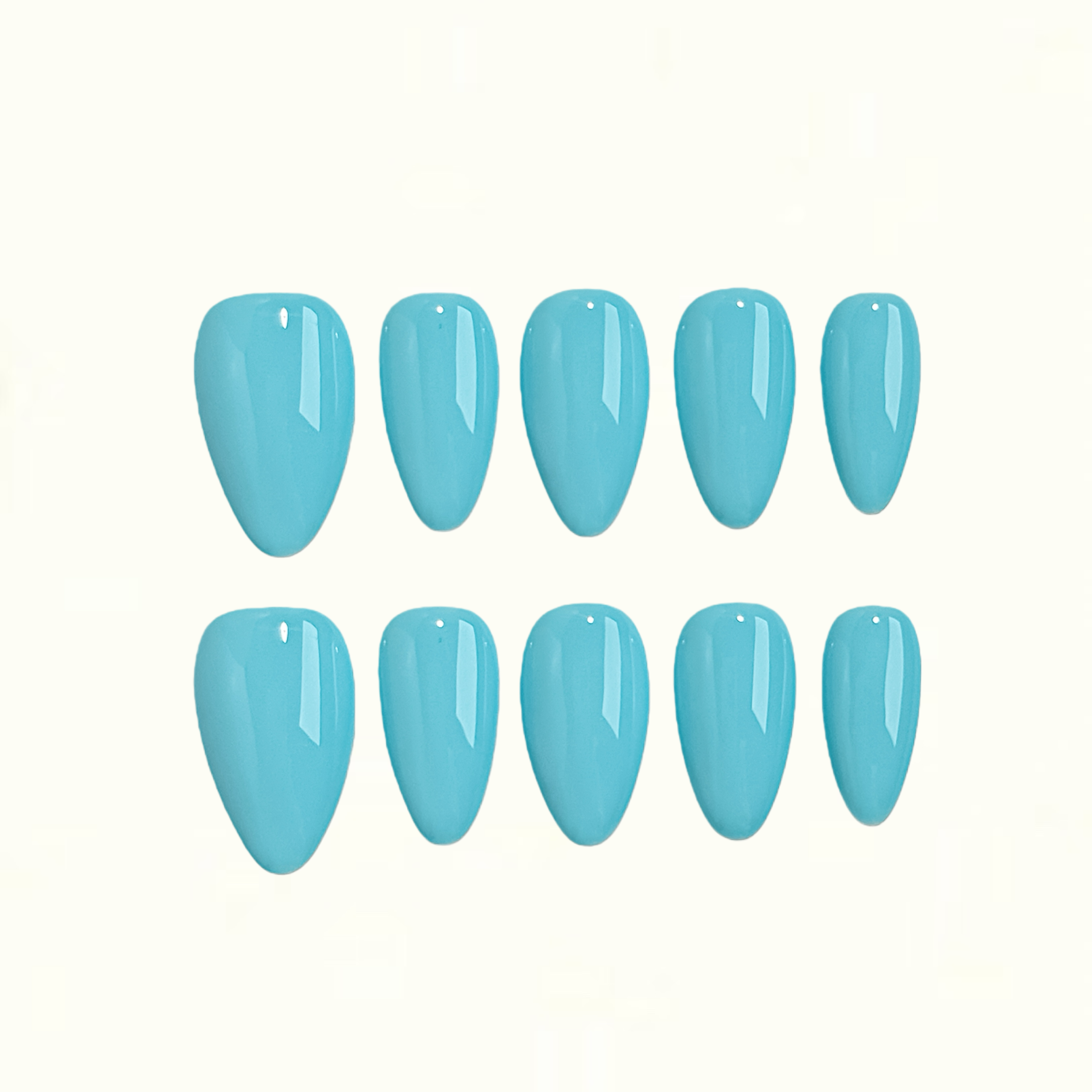 Tiffany Blue Glossy Aqua Blue Press on Nails