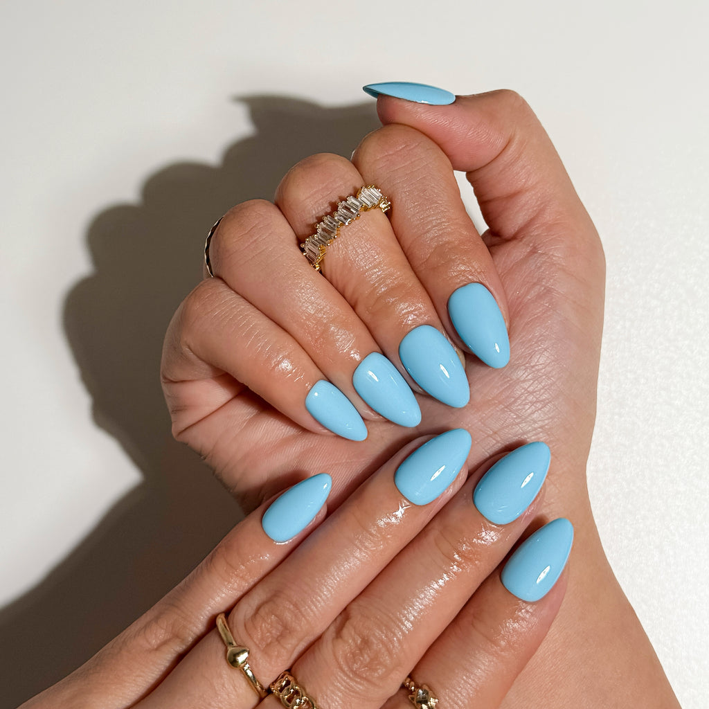 Tiffany Blue Glossy Aqua Blue Press on Nails