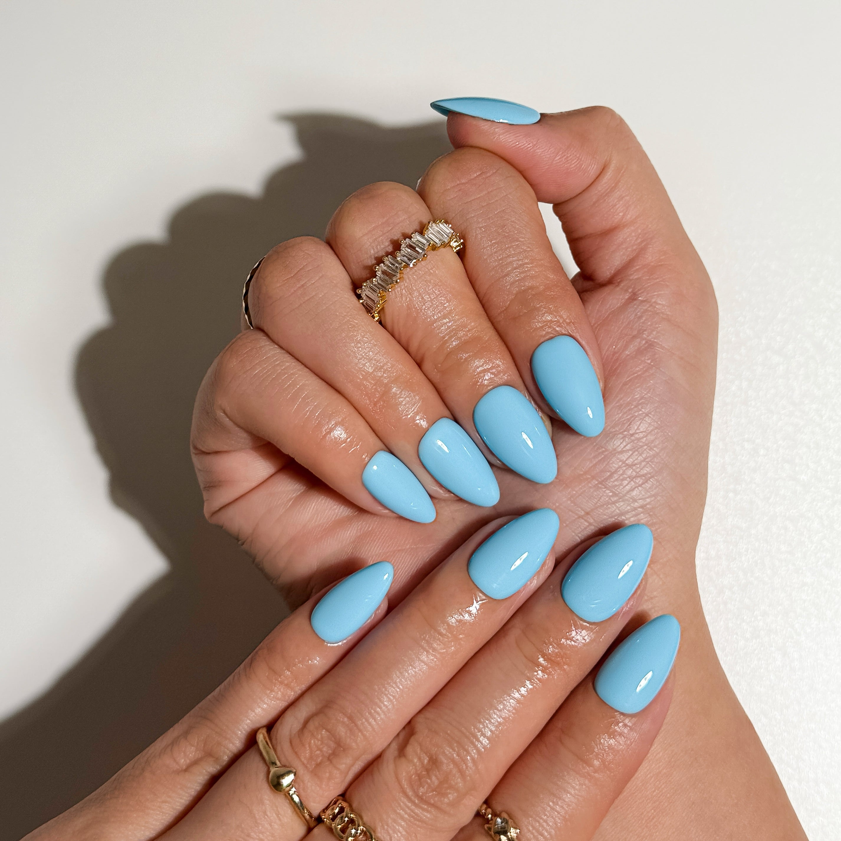 Tiffany Blue Glossy Aqua Blue Press on Nails