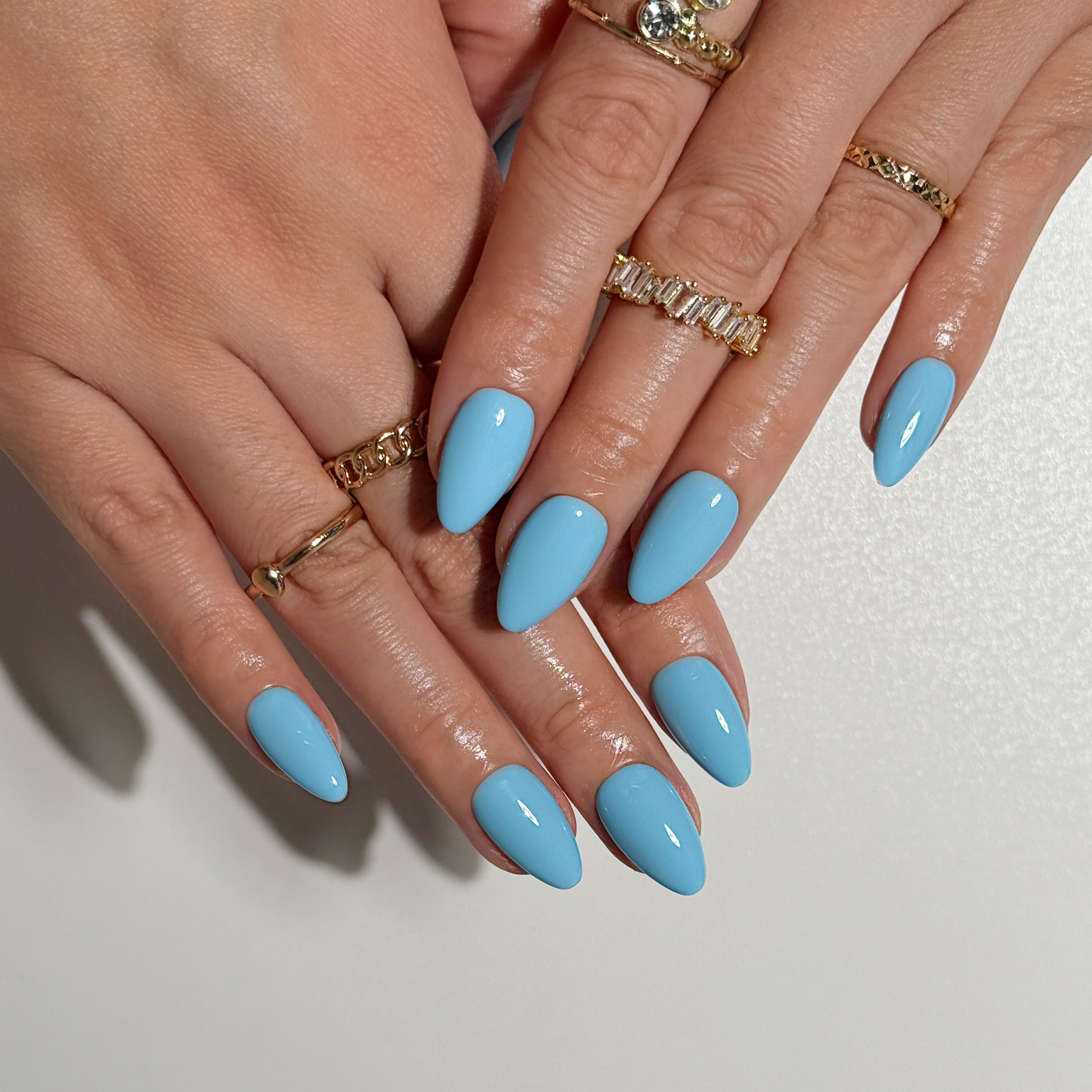 Tiffany Blue Glossy Aqua Blue Press on Nails