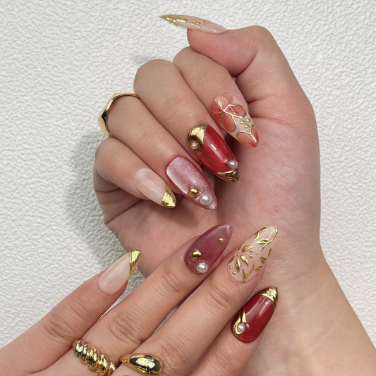 Burgundy Gold Floral