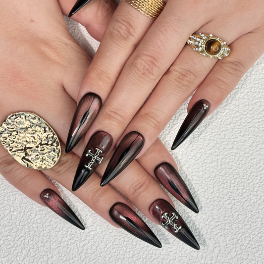 Burgundy Cat Eye Cross